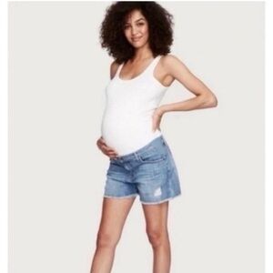 Hatch/Current Elliot Collab distressed denim cutoff maternity shorts 25 waist